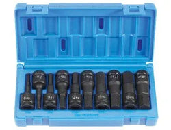 Grey Pneumatic 1498MH 10-Piece 1/2" Drive Metric Hex Driver Bit Socket Set
