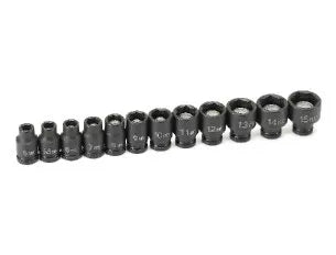 Grey Pneumatic 9712MG 12-Piece 1/4" Drive Metric Magnetic Impact Socket Set