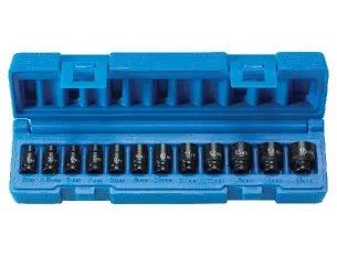 Grey Pneumatic 9712MG 12-Piece 1/4" Drive Metric Magnetic Impact Socket Set