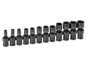 Grey Pneumatic 9712UM 12-Piece 1/4" Drive Metric Universal Impact Socket Set
