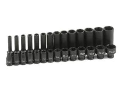 Grey Pneumatic 9728M 28-Piece 1/4" Drive Metric Surface Drive Impact Socket Set