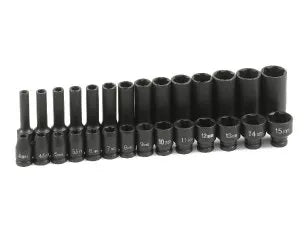Grey Pneumatic 9728M 28-Piece 1/4" Drive Metric Surface Drive Impact Socket Set