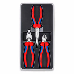KNIPEX 00 20 11 3-Piece Comfort Grip Combination, Long Nose, Diagonal Pliers Set