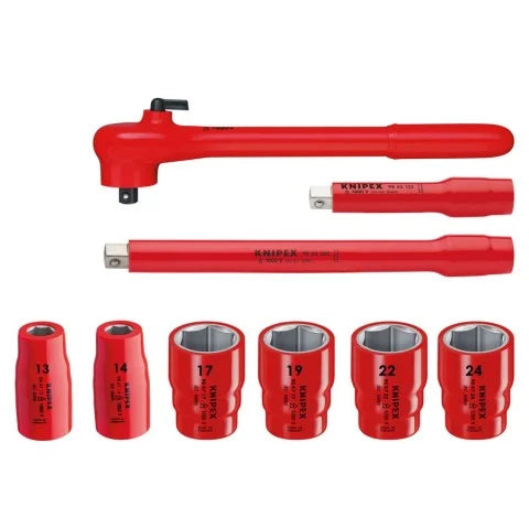 KNIPEX 98 99 11 S6 10-Piece 1/2 in Drive Metric 1000V Socket Set