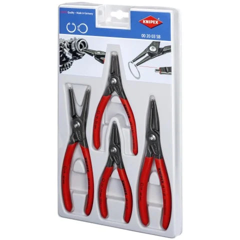 KNIPEX 00 20 03 SB 4-Piece Precision Snap Ring Pliers Set