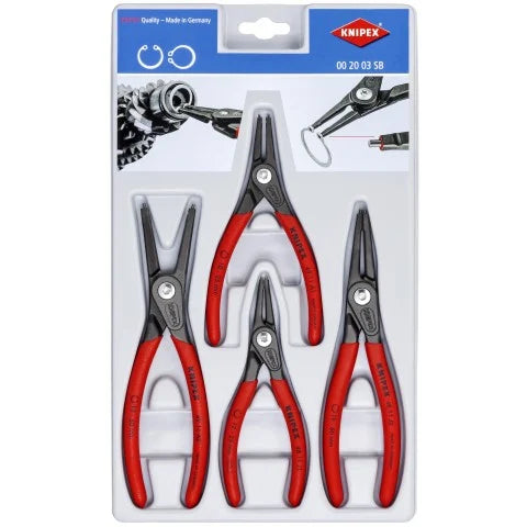 KNIPEX 00 20 03 SB 4-Piece Precision Snap Ring Pliers Set