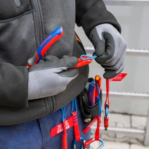 KNIPEX KNIPEXTEND Tethered Color Clips, Red