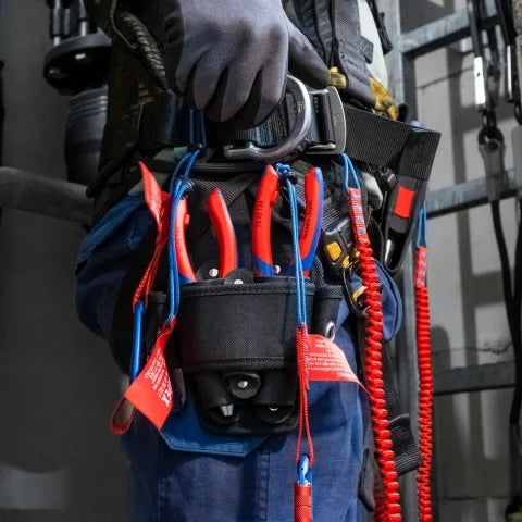 KNIPEX KNIPEXTEND Tethered Tool Clips, Red
