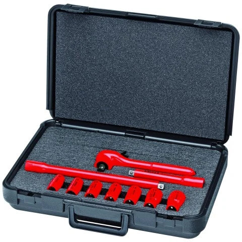 KNIPEX 98 99 11 S4 10-Piece 3/8 in Drive Metric 1000V Socket Set
