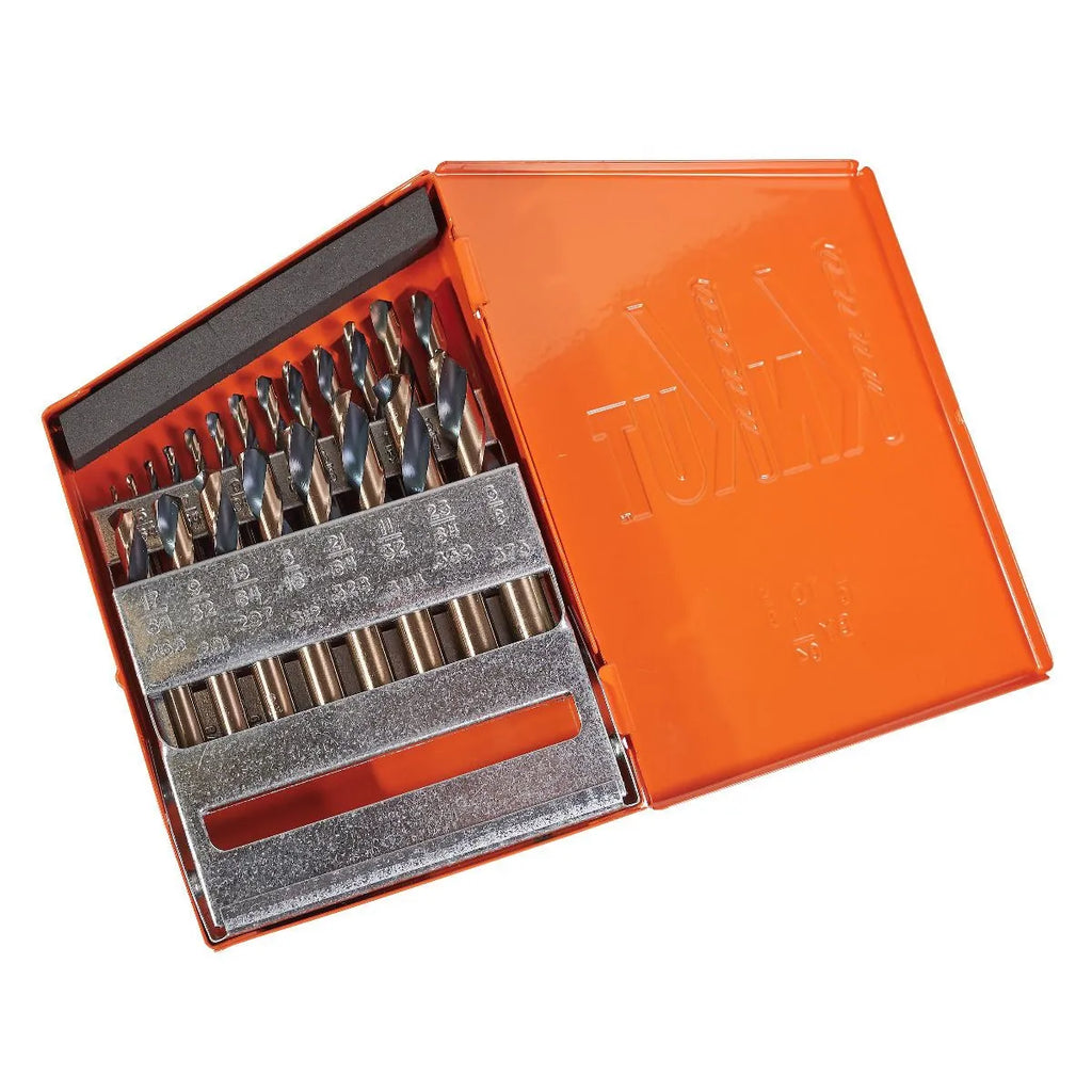 KnKut 21 Piece Stubby Length Drill Bit Set 1/16"-3/8" by 64ths