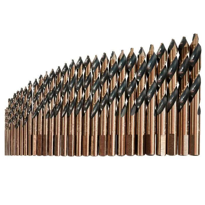 KnKut 29 Piece Mechanics Length Step Point Drill Bit Set 1/16"-1/2" by 64ths