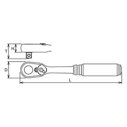 Z-Series 3/8" Sq.Dr. Reversible Ratchet, L=178mm - 72 Tooth