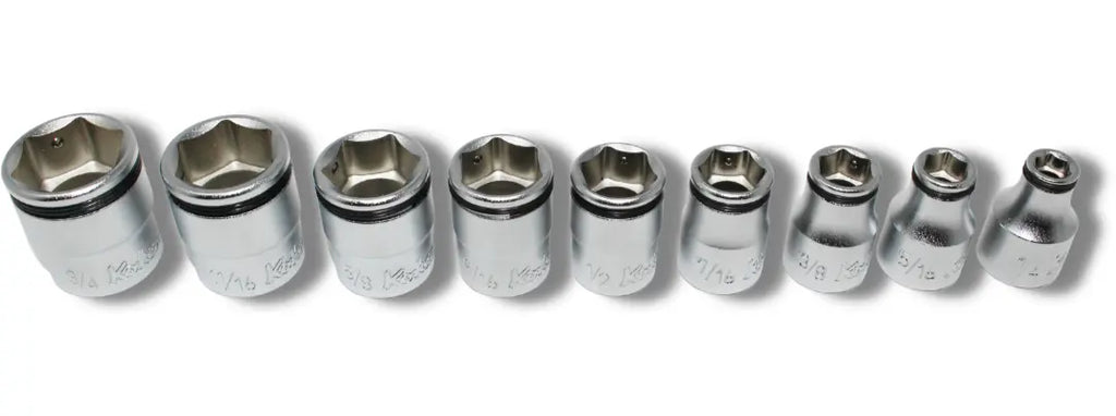 3/8 Sq. Dr. Nut-Grip, SAE, Socket Set - 9 pieces