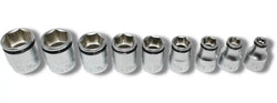 3/8 Sq. Dr. Nut-Grip, SAE, Socket Set - 9 pieces