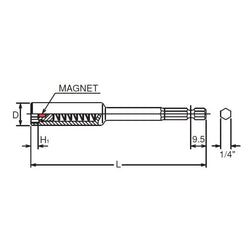 1/4 Hex Dr. Nut Setter  10mm 6 point Length 150mm Slide Magnet