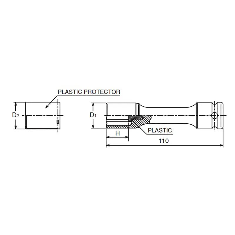 1/2 Sq. Dr. Wheel Nut Socket 3 piece 1, 17-21mm, 6 point Thin Wall and Color Coded by Size