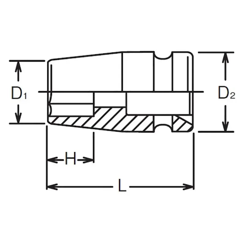 1/2 Sq. Dr. Socket  20mm 6 point Length 38mm