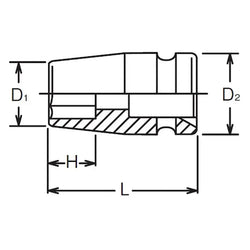 1/2 Sq. Dr. Socket  20mm 6 point Length 38mm