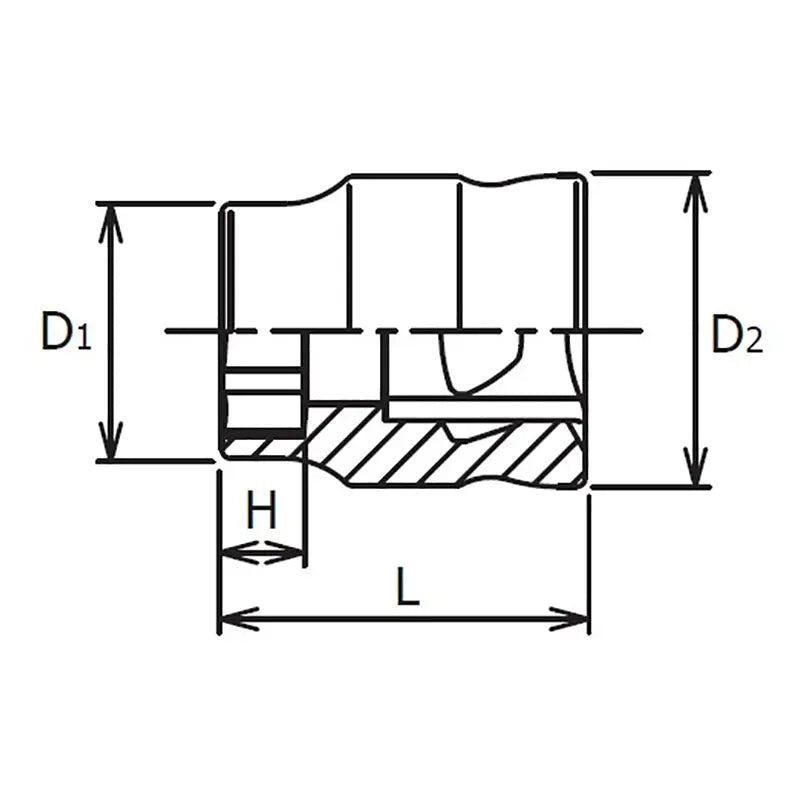 1/4 Sq. Dr. Socket  10mm 6 point Length 15mm Z-series