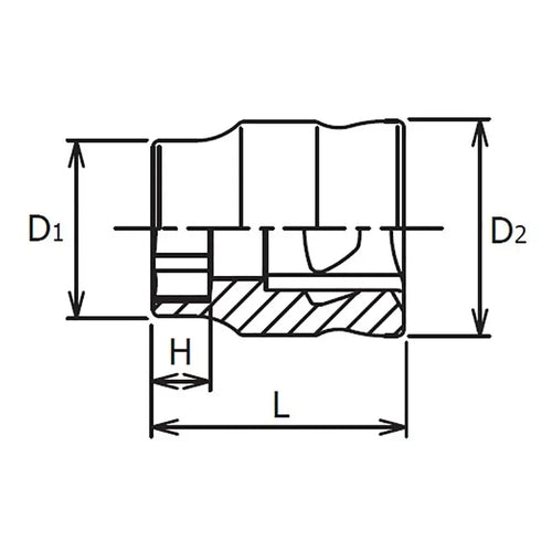 1/4 Sq. Dr. Socket  10mm 6 point Length 15mm Z-series
