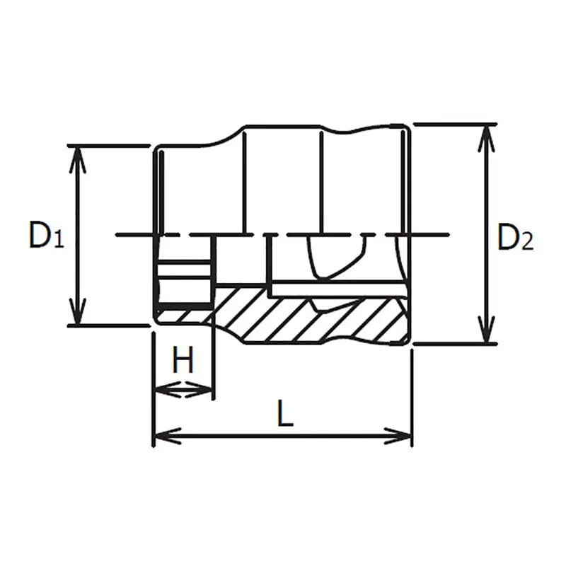 1/4 Sq. Dr. Socket  8mm 6 point Length 15mm Z-series
