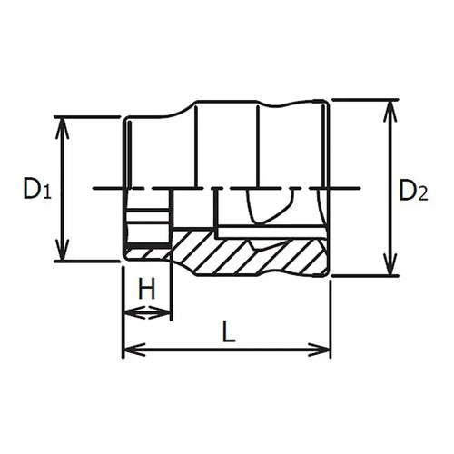 1/4 Sq. Dr. Socket  8mm 6 point Length 15mm Z-series