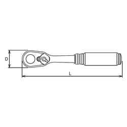 1/4" Sq.Dr. Ratchet Handle 72 teeth Length 114mm  Z-series