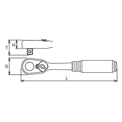 1/4" Body 3/8" Sq. Dr. Ratchet 72 teeth  Length 114mm  Z-series