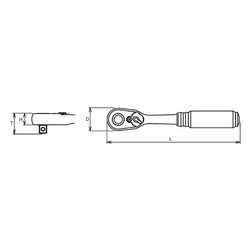1/4" Body 3/8" Sq. Dr. Ratchet Handle 72 teeth Length 160mm Quick Release Z-series