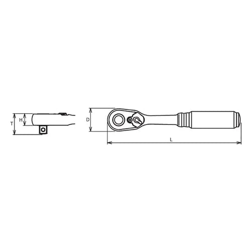 1/4" Body 3/8" Sq. Dr. Ratchet Handle 72 teeth Length 160mm Quick Release Z-series