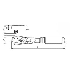 1/4" Body 3/8" Sq. Dr. Ratchet Handle 72 teeth Flexible Head Length 160mm  Z-series