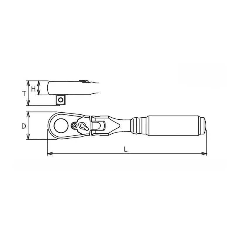 1/4" Sq.Dr. Ratchet Handle 72 teeth Flexible Head Length 114mm  Z-series