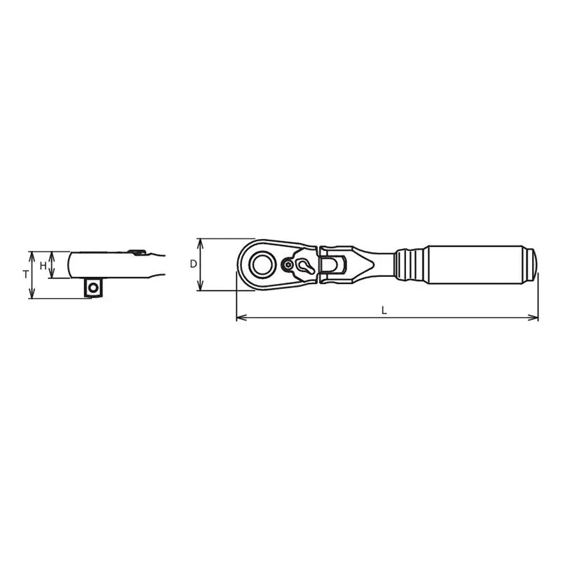 1/4" Body 3/8" Sq. Dr. Ratchet Handle 72 teeth Flexible Head Length 160mm Quick Release Z-series