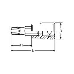 3/8 Sq. Dr. TORX® T40 Bit Socket - Length 50mm
