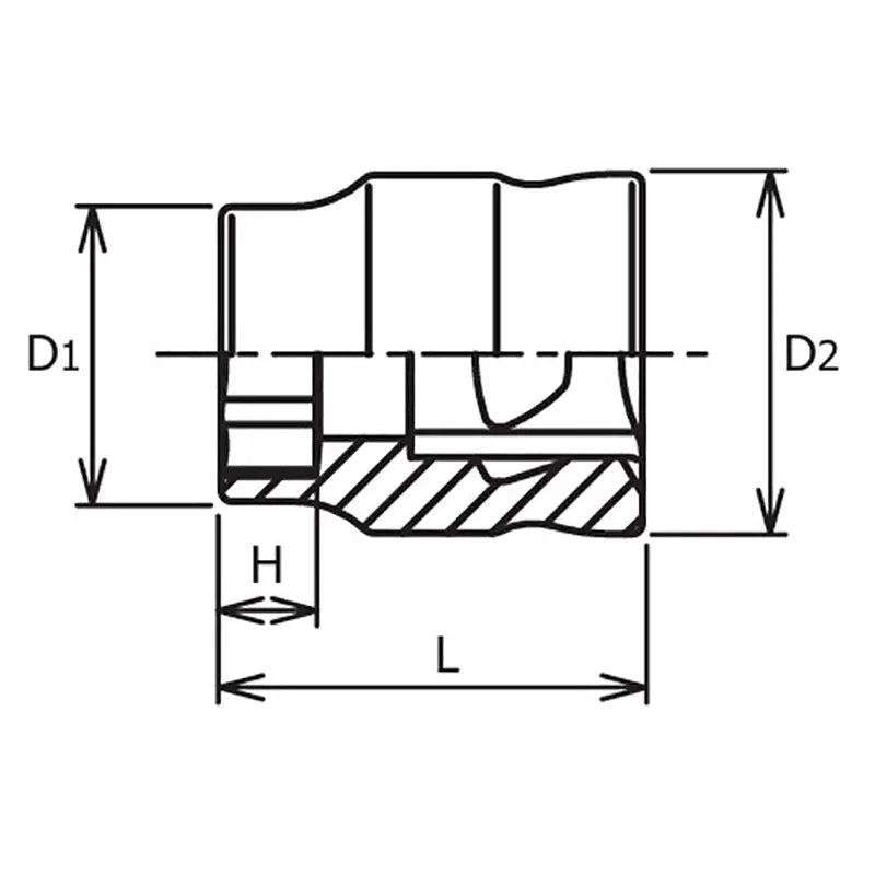3/8 Sq. Dr. Socket  10mm 6 point Length 20mm Z-series
