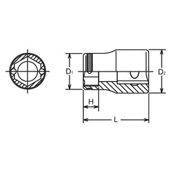 3/8 Sq. Dr. SAE Nut Grip Chrome Socket in 3/4