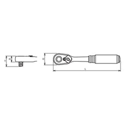 3/8" Sq.Dr. Ratchet Handle 72 teeth Length 280mm Quick Release Z-series