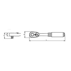 3/8" Sq.Dr. Ratchet Handle 72 teeth  Length 178mm Quick Release Z-series