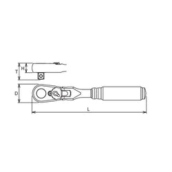 Z-Series 3/8" Sq.Dr. Flexible Ratchet, Reversible (L=280mm), 72 Tooth