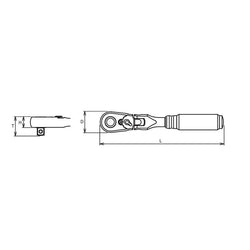 3/8" Sq.Dr. Ratchet Handle 72 teeth Flexible Head Length 280mm Quick Release Z-series