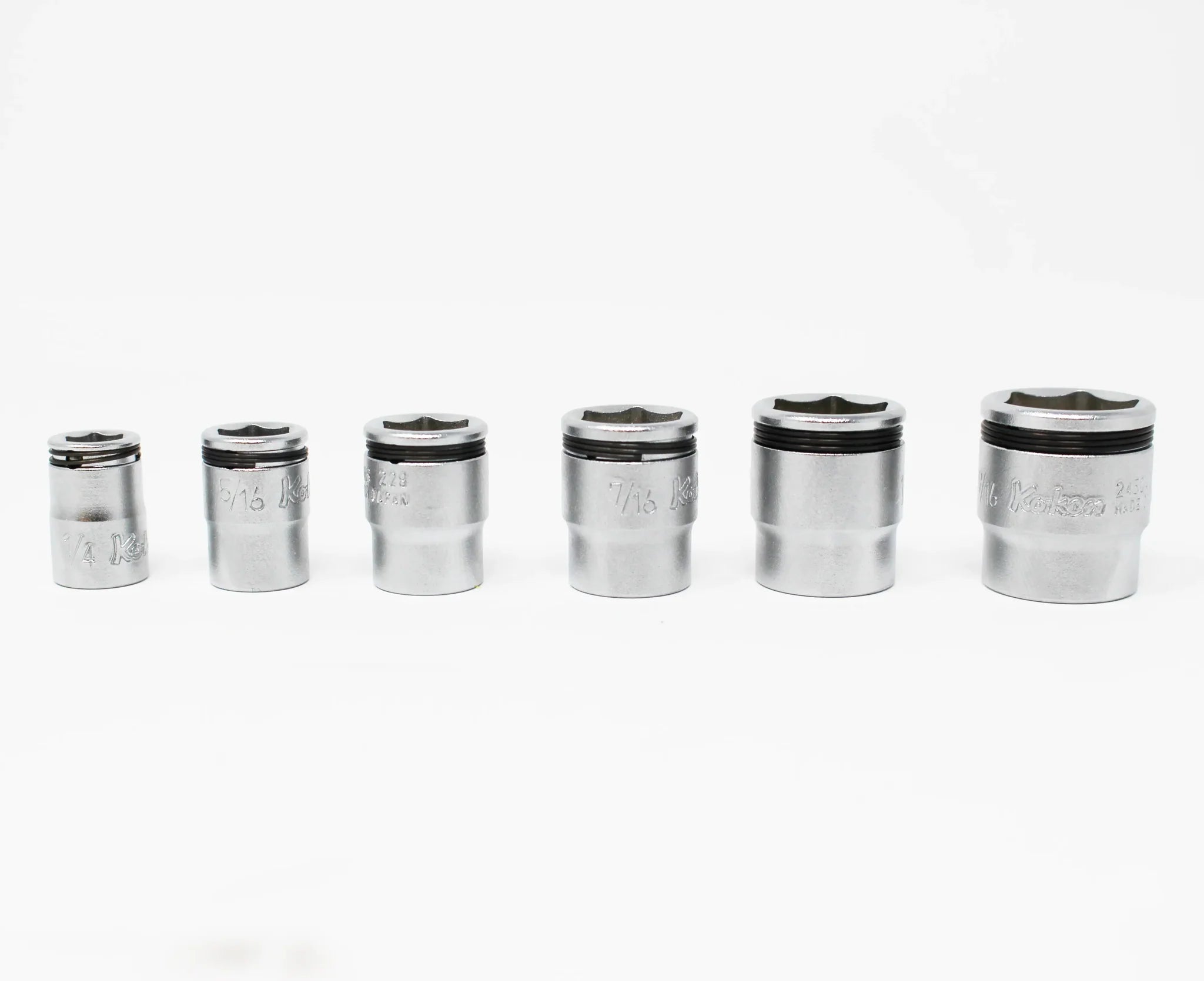 1/4" Sq.Dr. Nut-Grip SAE Short Socket Rail Set, 6 pcs.