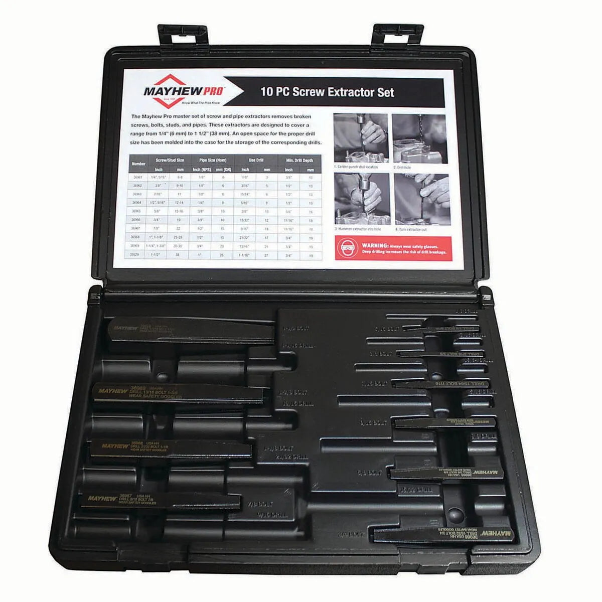 10 PC Bolt Extractor Set in Case (SAE)
