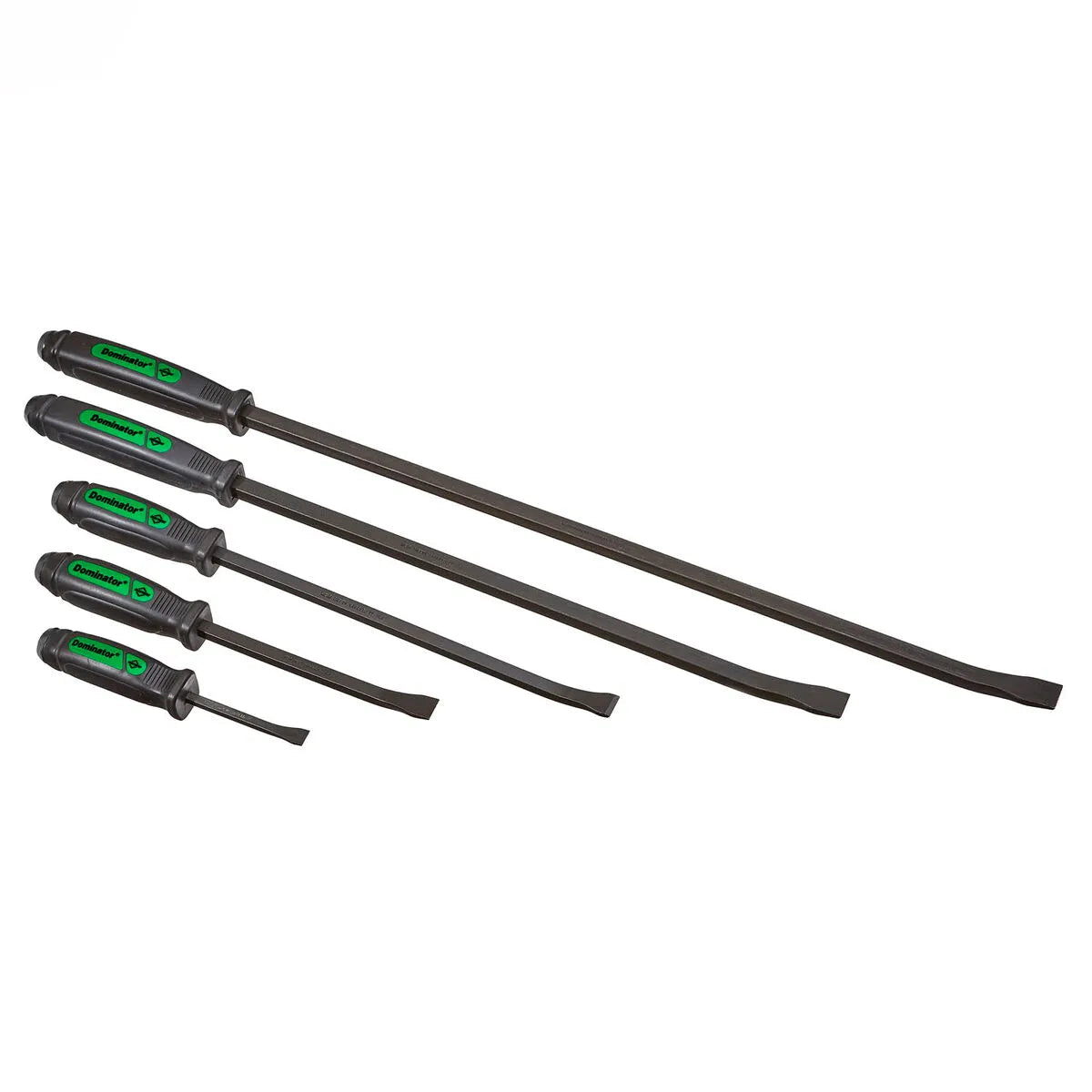 5 PC Dominator® Curved Screwdriver Pry Bar Set - Green