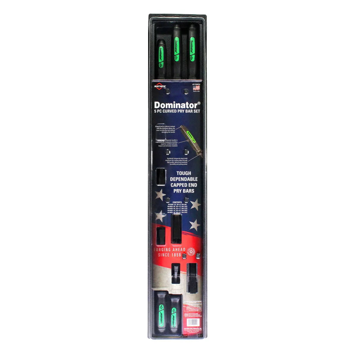 5 PC Dominator® Curved Screwdriver Pry Bar Set - Green