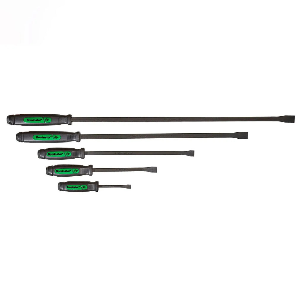 5 PC Dominator® Curved Screwdriver Pry Bar Set - Green