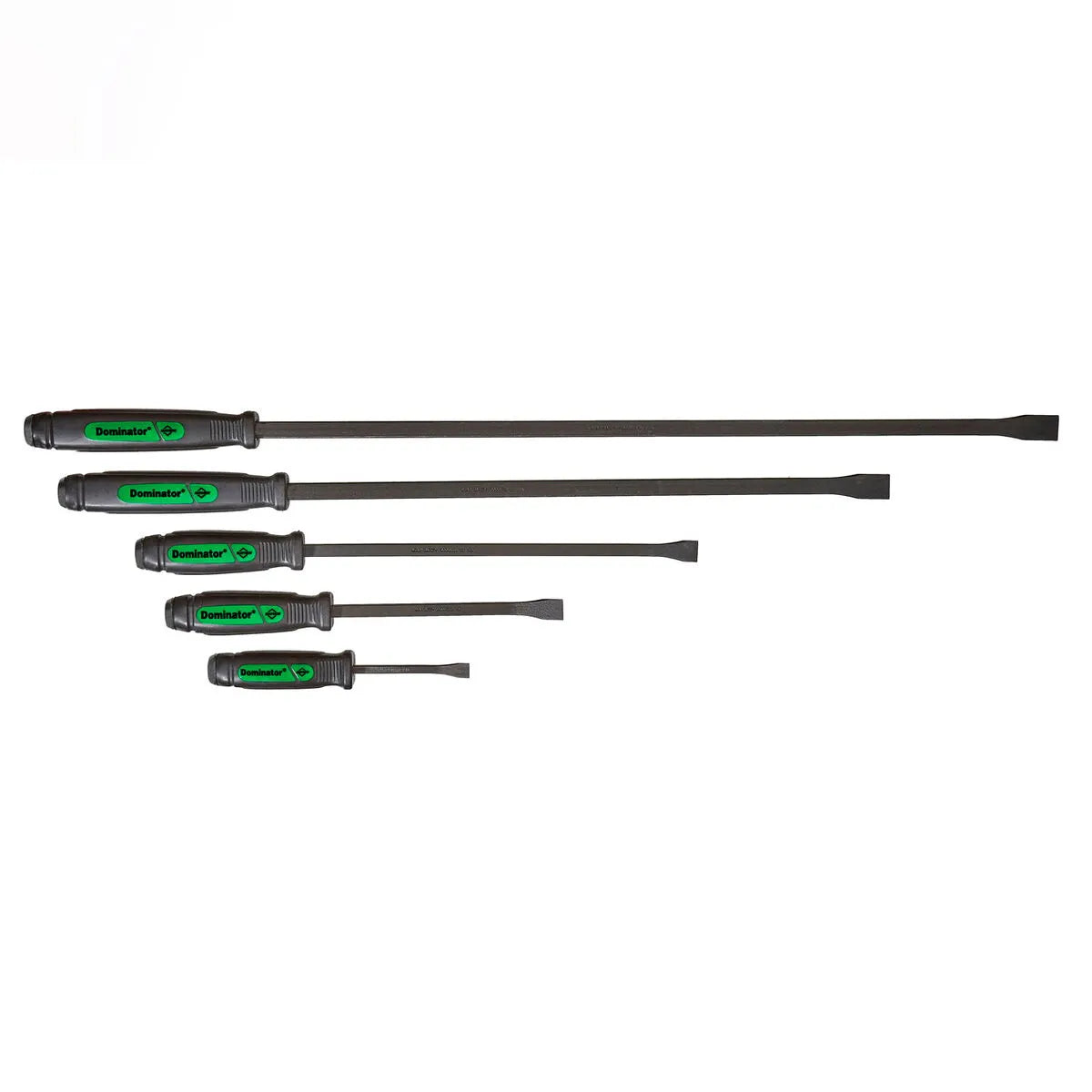 5 PC Dominator® Curved Screwdriver Pry Bar Set - Green