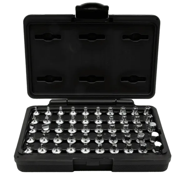 Elite 50 pc Mechanics Master Set, all 1/4" drive and 20mm OAL, Torx, Torx Plus, XZN Hex flat Philips