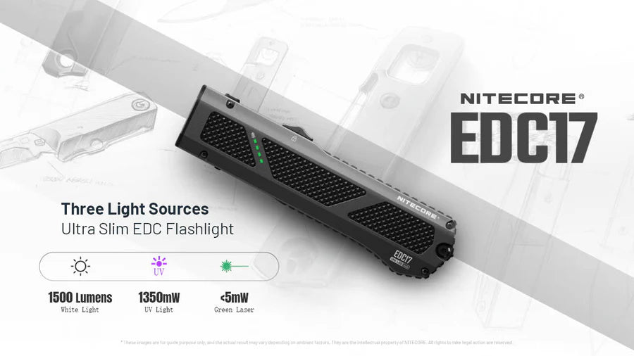 Nitecore EDC17 1500 Lumen EDC Flashlight - Black