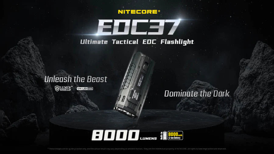 Nitecore EDC37 8000 Lumen EDC Flashlight - Black