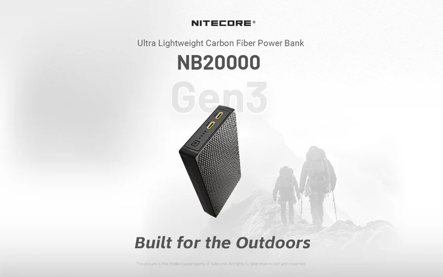 Nitecore NB20000 Gen3 20000mAh Power Bank - Black